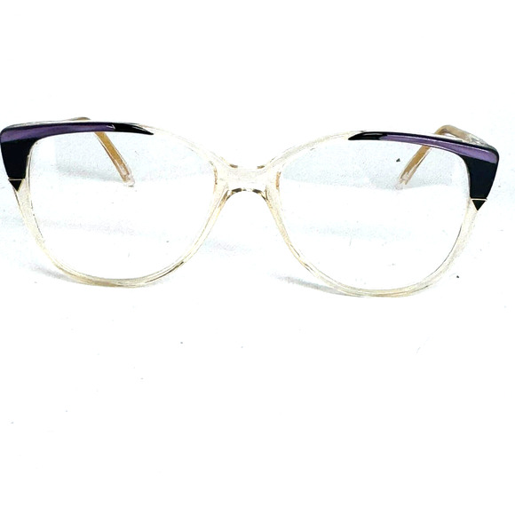 FILOs Eyeglasses Frame, Retro Style, Clear Black Purple Vintage H15330 - Picture 1 of 7